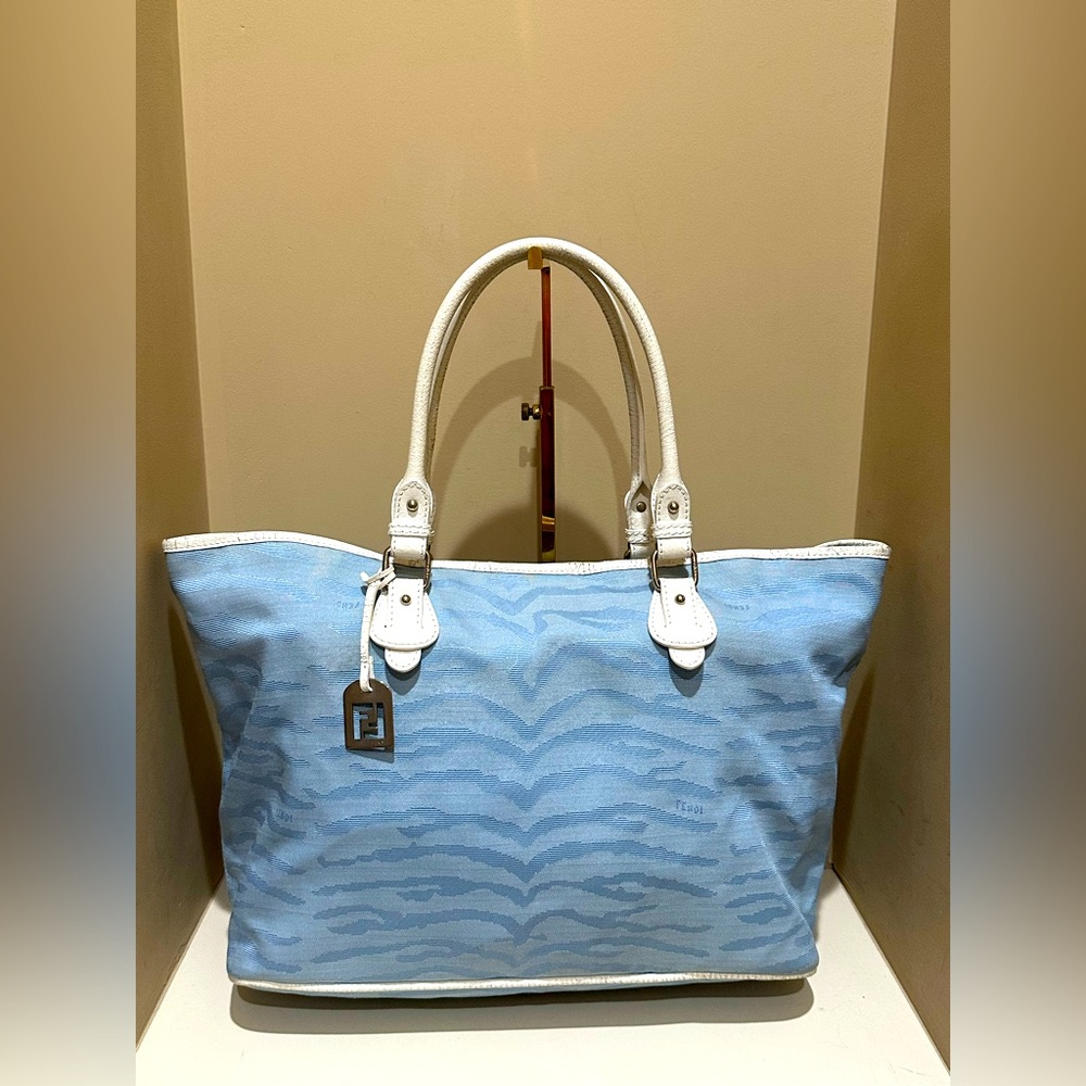 Fendi Zebra Print Canvas Tote Bag circa 2003